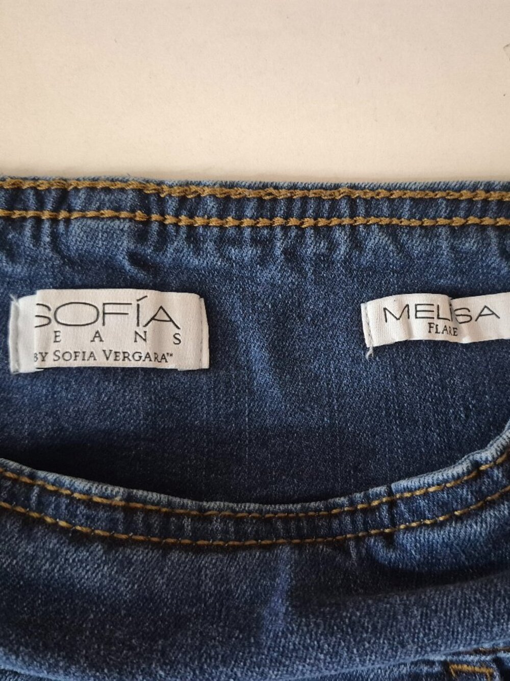 SOFIA VERGARA Blue Stretch Denim Pull-On Flare Jegging Jeans; Size 8 - Picture 3 of 4
